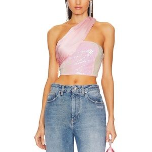 Supersown pink sequin top xs